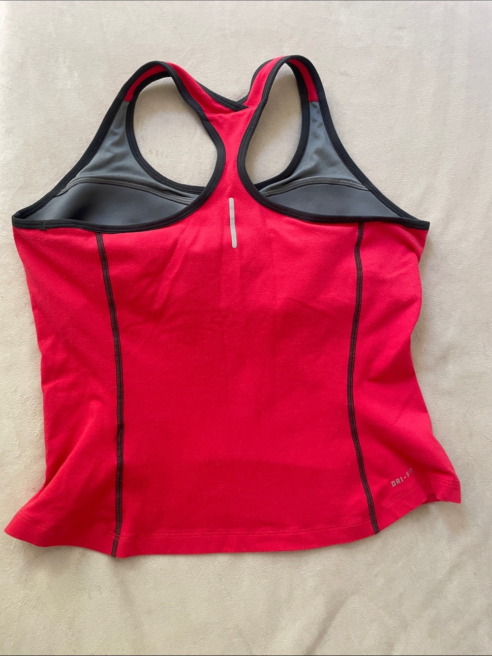 Nike Pink Racerback Tank Top with Black Trim - Picture 2 of 10